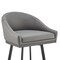 Armen Living Noran Swivel Counter Stool in Black Metal with Gray Faux Leather 840254335783 - alternate 6